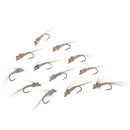 12pcs Brass Bead Head Nymph Trout Fishing Flies Sinking Fly Baits Hook Lures