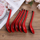 6 Pcs Soup Spoons Asian Chinese Japanese Long Handle Flatware Kitchen Utensils