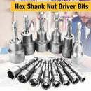 9pcs Socket Nut Driver Set Drill Bit Adapter 1/4'' Hex Shank 5-13mm