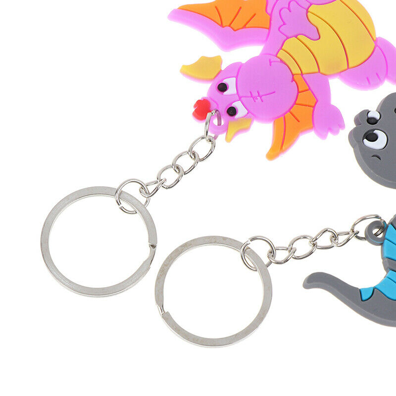 6pcs Cartoon Dinosaur Keychain Pendant Keyring Dinosaur Party Decor Kids Gift 3C