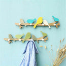 Wooden Bird Wall Hanger Hook Rack Clothes Hat Key Organizer Home Room Decor