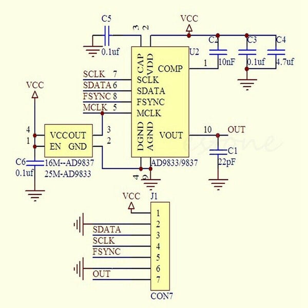 AD9833 Programmable Microprocessors Sine Square Wave DDS Signal Generator M V5A6