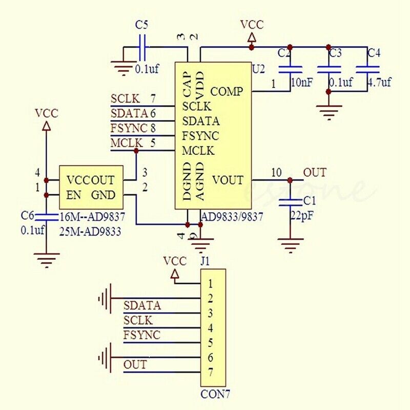 AD9833 Programmable Microprocessors Sine Square Wave DDS Signal Generator M V5A6