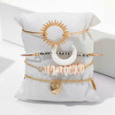 4pcs Retro Shell Flower Bracelet Slice Bangles Women Jewelry Gift (Style 2)