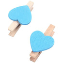 Love Heart Card Photo Clothespins Pegs Mini Wooden Clip 20pcs Blue M7M7