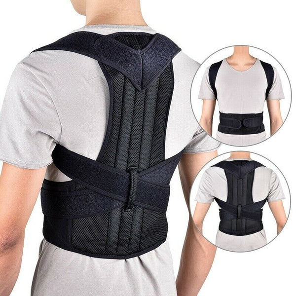 Back Posture Corrector Shoulder Lumbar Brace Spine Support Belt Adjustable  V8J5