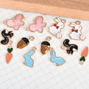 Mix Charms 12pcs/lot Enamel Rabbit Squirrel Pendant DIY Jewelry Making FindinTE