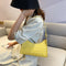 Fashion Alligator PU Handbag Women Solid Tote Elegant Shoulder Bag (Yellow)