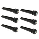 Pack of 6 Ebony Guitar Bridge Pins with Dots Black Acoustic Guitar Replacement