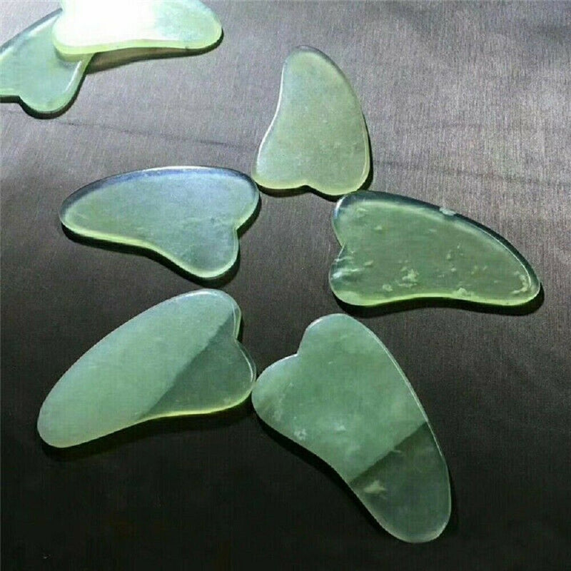 Natural Rose Quartz Face Jade Gua Sha Stone Beauty Massage Tools Facial Massager