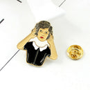 Creative Clothing Bags Alloy Badge Women Men Portrait Drip Brooches Jewelry A
