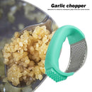 Stainless Steel Manual Garlic Presser Ginger Chopper Kitchen Tool (Green) A