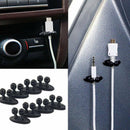 8Pcs Car Charger Line Headphone / USB Cable Car Clip Interior Accessories Black