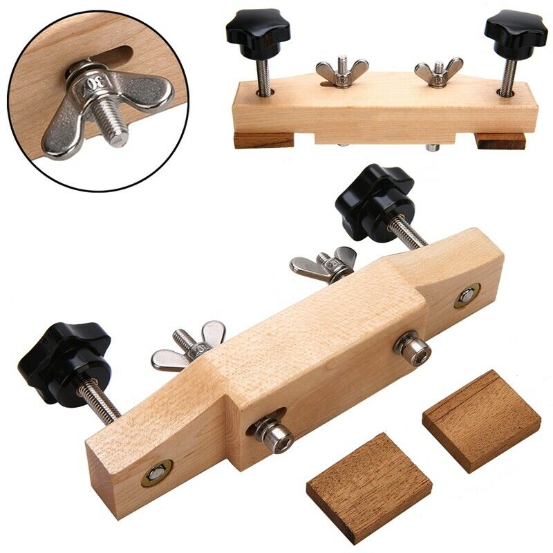 1 Set Solid Maple Stainless Steel Guitar Bridge Install Clamp Luthier Tools Y8G6