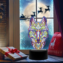 DIY Special Shaped Diamond Painting Wolf LED Light Cross Stitch Embroidery