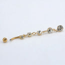 Rhinestone Dangle Navel Belly Rings Barbell Surgical Steel Body Piercing Jewelry
