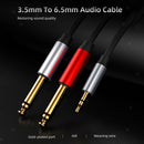 3.5mm 1/8" TRS Stereo Male to 2 Dual 1/4" 6.35mm Mono TS Male Splitter Cable