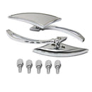 2x Chrome Custom Rearview Side Mirrors For Motorcycle