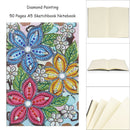 DIY Special Shaped Diamond Painting Flower 50 Pages A5 Office Notebook Gift