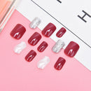 24pcs Bride Nail Art Finger Full Cover Artificial Nail Tips N%!