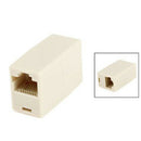 RJ45 Double Female Plug Telephone Adapter Connector Beige