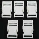 Plastic Side Quick Release Buckle Webbing Strap Clasp 25mm 5 Pcs White X5W3