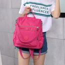 Waterproof Nylon Women Backpack Outdoor Shoulder School Bags (Rose Red)