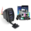 12V 24V Car Auto Boat Accessory Dual USB Charger Power Adapter LED Outlet Tide