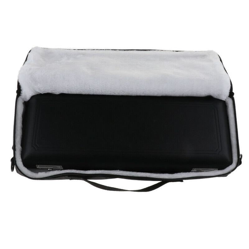 Flute Wooden Carry Padded Case with Storage Gig Bag Handbag - Black