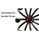 Black Electric Vibration Head Massager LED Red Light Phototherapy Vibrating
