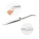 1pcs Tweezers Bent Tip Cross Locking Degree Curved Tip Cross Lock Stainless