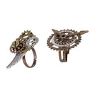 2Pcs Steampunk Gears Finger Ring Clockwork Ring band Adjustable Jewelry for