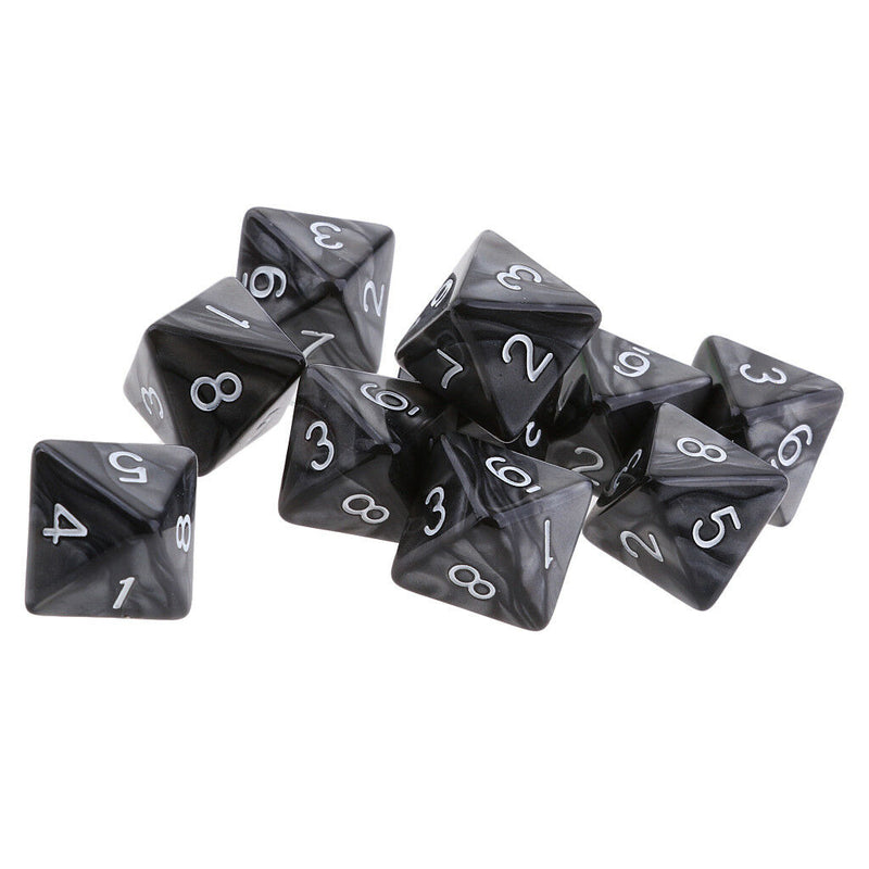 10pcs 8 Sided Dice D8 Polyhedral Dice for Party Table Dice Game Player Lover