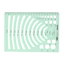 Green Plastic Students Rectangle Shape Drawing Circle Template Geometric Rul^