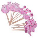 36pcs Cute It's a Girl Boy Baby Carriage Bib Rattle Cake Toppers Photo Props