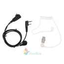 2 Pin PTT MIC Covert Acoustic In-ear Earpiece Headset for Radio Kenwood Baofeng#