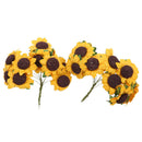 100Pcs DIY Artificial Flowers Bouquet Paper Sunflower for Decoration Yellow
