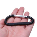 2 Pcs 3" Long Black Aluminum Spring Loaded Gate Carabiners Hooks W3A2