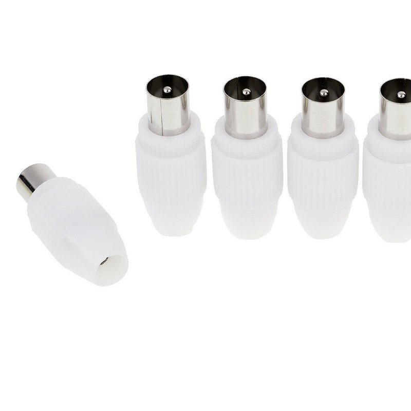 10pcs RF Male Connector Plug Adapter for Coaxial Coax Cable TV Aerial