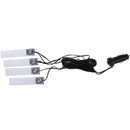 4X LED Car Interior Atmosphere Blue Light Charge Floor Decor Lamp Accessories 3C