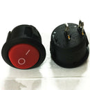 3x Mini Rocker Switch Round Red Car Boat 2 Pin SPST Power ON-OFF 12V 125V 250V X
