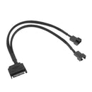 Sleeved SATA 15Pin to 2 Way 3Pin 4Pin Fan Power Adapter Extension Cable