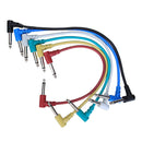 Set Of 6pcs 30CM 1FEET GUITAR PEDAL PATCH CABLE  6.35 JACK 1/4"