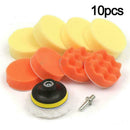 10PCS 3" Polishing Pad +Hand Buffer Set with Drill Polish Supply Adapter Fo K8T4