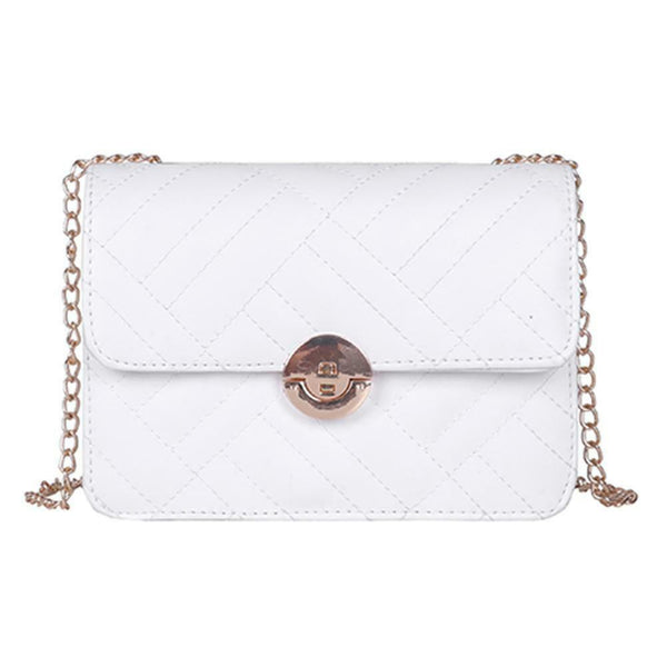 Fashion Women Messenger Shoulder Bag Leather Flap Crossbody Handbag (White) A#S