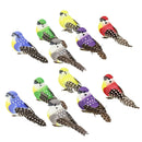 12 Pieces Feather And Foam Birds Home Artificial
