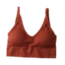 2PCS Fashion V Neck Padded Bralette Beach Comfort Bra Crop Top
