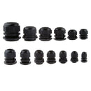 10X 3-6.5mm Black PG7 Cable Gland Connector IP68 Waterproof Plastic