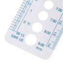 Plastic Knitting Needle Gauge Tool Regle 2-10mm for Hook - White