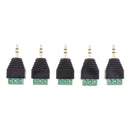 10x 3.5mm 1/8" Stereo Audio Male Plug to AV 3-Screw Terminal Connector